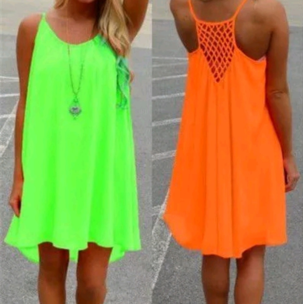 🌞 Neon Cover-up Sun Dress